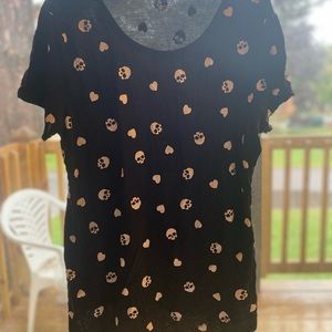 No Boundaries Black And White Skull T-Shirt Top